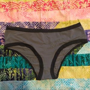 Blush Lingerie Gray Micro Lace Trim Hipster